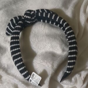 Claire's Black and White Striped Knot Headband